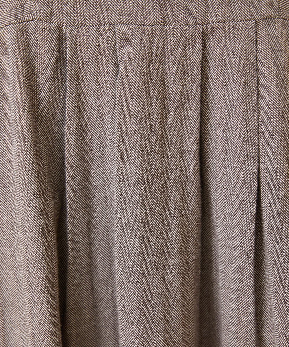GJBLD33200 Jocomomola(ホコモモラ) フラワー刺繍ヘリンボーンプルオーバーブラウス ダークグレー