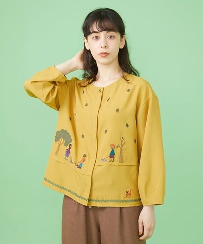 GJBLS01220  Paseo アニマル刺繍ブラウス