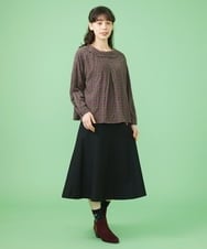 GJBLS33180 Jocomomola(ホコモモラ) モールチェック ブラウス ライトブラウン