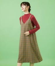 GJEAA35300 Jocomomola(ホコモモラ) Espina チェックジャンパースカート イエロー