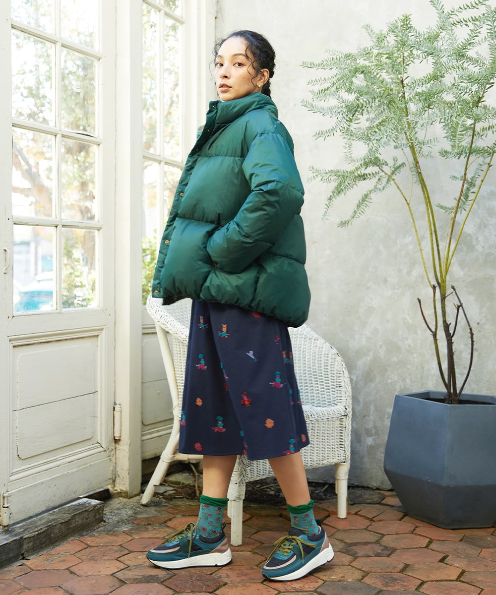 GJEAD30340 Jocomomola(ホコモモラ) Lunares Animales もけもけドビーワンピース ネイビー