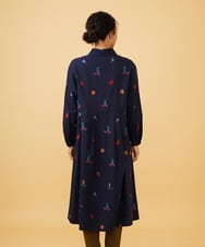 GJEAD30340 Jocomomola(ホコモモラ) Lunares Animales もけもけドビーワンピース ネイビー