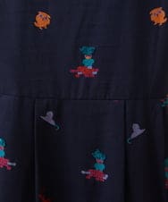 GJEAD30340 Jocomomola(ホコモモラ) Lunares Animales もけもけドビーワンピース ネイビー