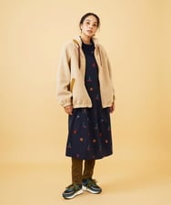 GJEAD30340 Jocomomola(ホコモモラ) Lunares Animales もけもけドビーワンピース ネイビー