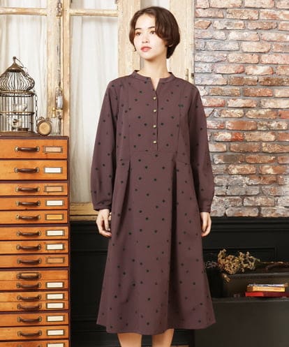 GJEAD36300 Jocomomola Baile Esponjoso フロッキードットワンピース