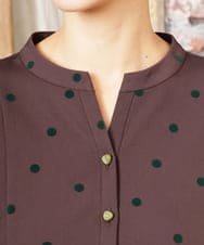 GJEAD36300 Jocomomola(ホコモモラ) Baile Esponjoso フロッキードットワンピース ブラウン