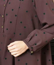 GJEAD36300 Jocomomola(ホコモモラ) Baile Esponjoso フロッキードットワンピース ブラウン