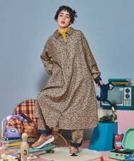 GJEAD70300 Jocomomola(ホコモモラ) Calle de Manuela Malasana アニマルプリントワンピース ベージュ