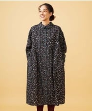 GJEAD70300 Jocomomola(ホコモモラ) Calle de Manuela Malasana アニマルプリントワンピース ブラック