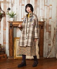 GJEAE03300 Jocomomola(ホコモモラ) Calle de Bordadores フラワープリントジャンパースカートワンピース ベージュ