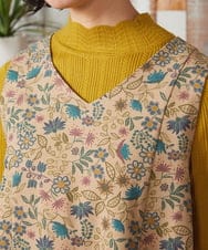 GJEAE03300 Jocomomola(ホコモモラ) Calle de Bordadores フラワープリントジャンパースカートワンピース ベージュ