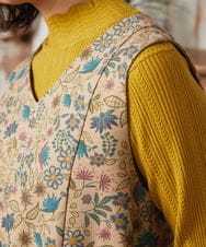 GJEAE03300 Jocomomola(ホコモモラ) Calle de Bordadores フラワープリントジャンパースカートワンピース ベージュ