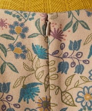 GJEAE03300 Jocomomola(ホコモモラ) Calle de Bordadores フラワープリントジャンパースカートワンピース ベージュ