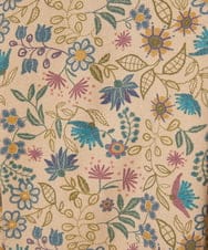 GJEAE03300 Jocomomola(ホコモモラ) Calle de Bordadores フラワープリントジャンパースカートワンピース ベージュ