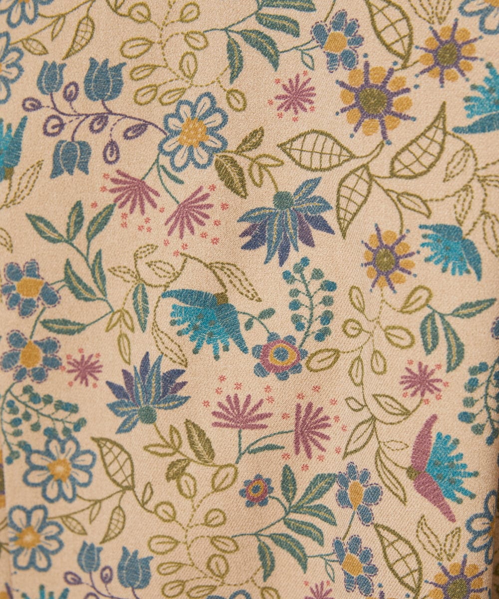 GJEAE03300 Jocomomola(ホコモモラ) Calle de Bordadores フラワープリントジャンパースカートワンピース ベージュ