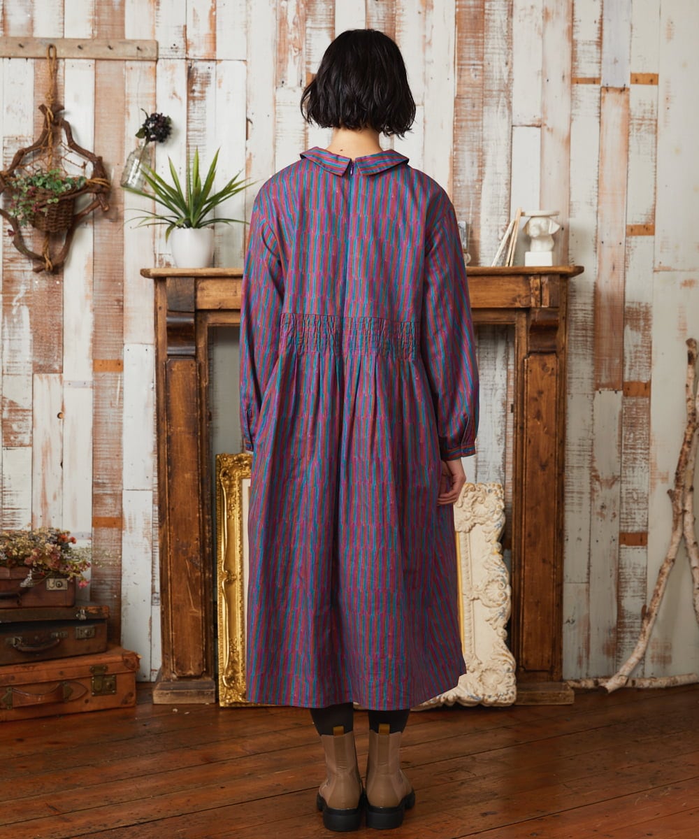 GJEAE37280 Jocomomola(ホコモモラ) Calle del los Libreros ストライプワンピース レッド