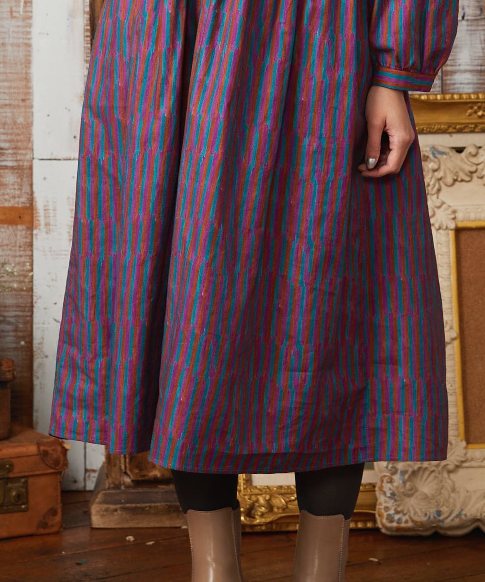 GJEAE37280 Jocomomola(ホコモモラ) Calle del los Libreros ストライプワンピース レッド