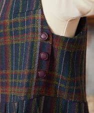 GJEAE41300 Jocomomola(ホコモモラ) Arriate チェック柄ジャンパースカートワンピース ベージュ