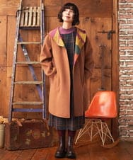 GJEAE41300 Jocomomola(ホコモモラ) Arriate チェック柄ジャンパースカートワンピース ベージュ