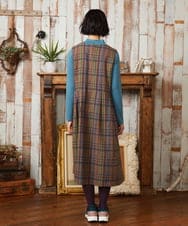 GJEAE41300 Jocomomola(ホコモモラ) Arriate チェック柄ジャンパースカートワンピース ベージュ