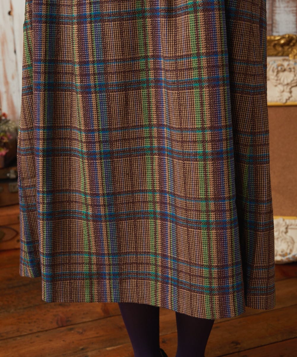 GJEAE41300 Jocomomola(ホコモモラ) Arriate チェック柄ジャンパースカートワンピース ベージュ