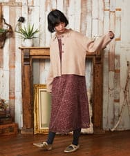 GJEAE51350 Jocomomola(ホコモモラ) Tardin calido オパールフラワーモチーフワンピース ブルー