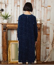 GJEAE51350 Jocomomola(ホコモモラ) Tardin calido オパールフラワーモチーフワンピース ブルー