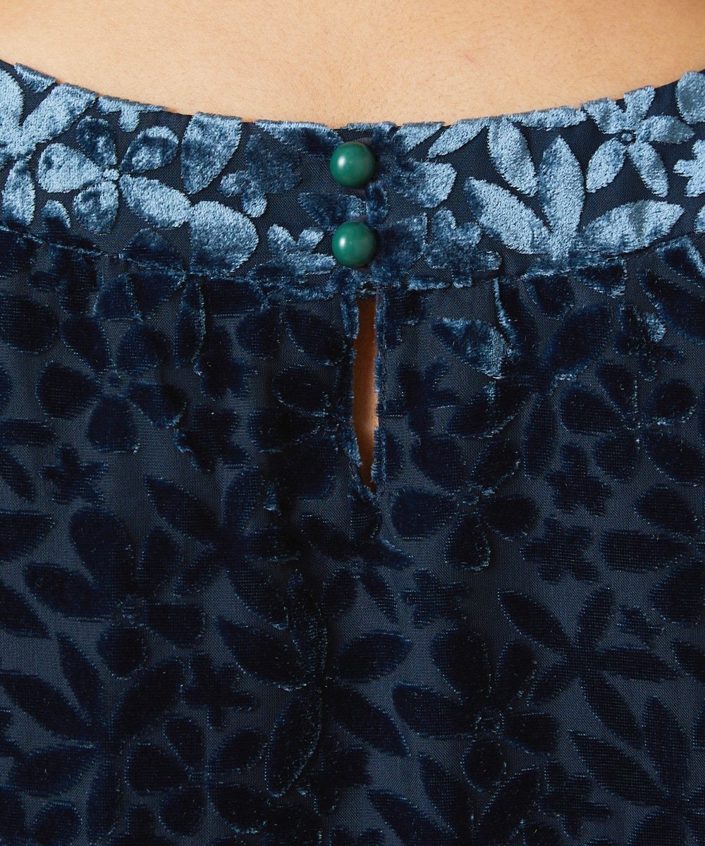 GJEAE51350 Jocomomola(ホコモモラ) Tardin calido オパールフラワーモチーフワンピース ブルー