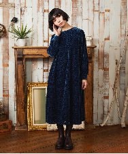 GJEAE51350 Jocomomola(ホコモモラ) Tardin calido オパールフラワーモチーフワンピース ブルー