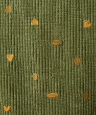 GJEAG02360 Jocomomola(ホコモモラ) Manchas モチーフ刺繍 コーデュロイサロペット グリーン