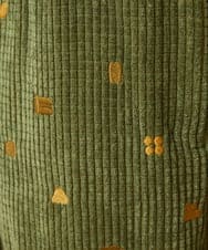 GJEAG02360 Jocomomola(ホコモモラ) Manchas モチーフ刺繍 コーデュロイサロペット グリーン