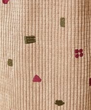 GJEAG02360 Jocomomola(ホコモモラ) Manchas モチーフ刺繍 コーデュロイサロペット ベージュ
