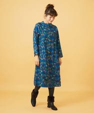 GJEAG30300 Jocomomola(ホコモモラ) Poemas callejeros フラワープリントワンピース ブルー