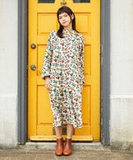 GJEAG30300 Jocomomola(ホコモモラ) 【ポイント2倍】フラワープリントワンピース アイボリー