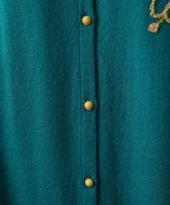 GJEAG31360 Jocomomola(ホコモモラ) インドウール フラワー刺繍ツイルワンピース グリーン