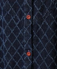 GJEAG36330 Jocomomola(ホコモモラ) 裏起毛デニムワンピース ネイビー