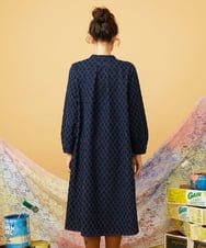 GJEAG36330 Jocomomola(ホコモモラ) 裏起毛デニムワンピース ネイビー