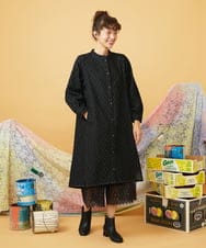 GJEAG36330 Jocomomola(ホコモモラ) 裏起毛デニムワンピース ブラック