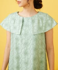 paz emb シャンタン刺繍スリーブ付きワンピース(ワンピース
