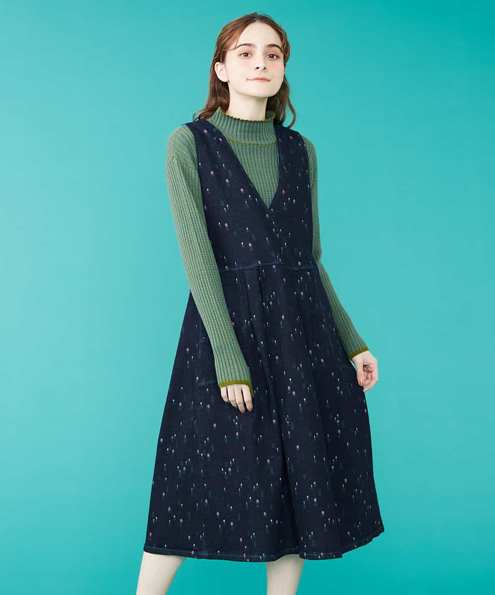 Coqueto プリントデニムワンピース ワンピース Jocomomola ホコモモラ イトキンオンラインストア