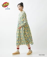 GJEAS70270 Jocomomola(ホコモモラ) UNO™×Jocomomola プリントワンピース ベージュ