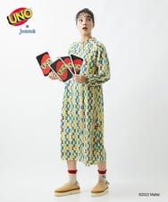 GJEAS70270 Jocomomola(ホコモモラ) UNO™×Jocomomola プリントワンピース ベージュ