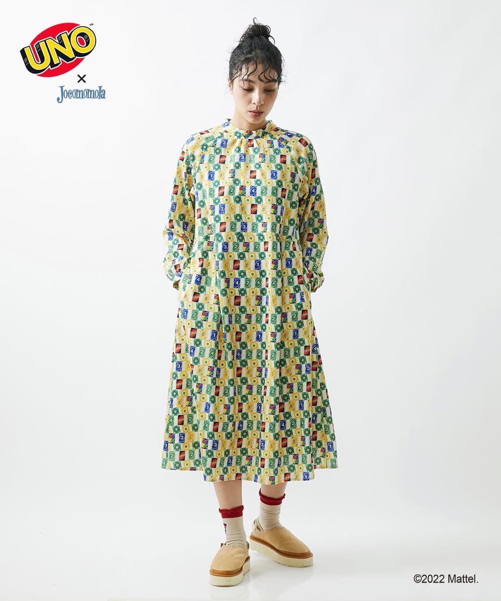 GJEAS70270 Jocomomola(ホコモモラ) UNO™×Jocomomola プリントワンピース ベージュ