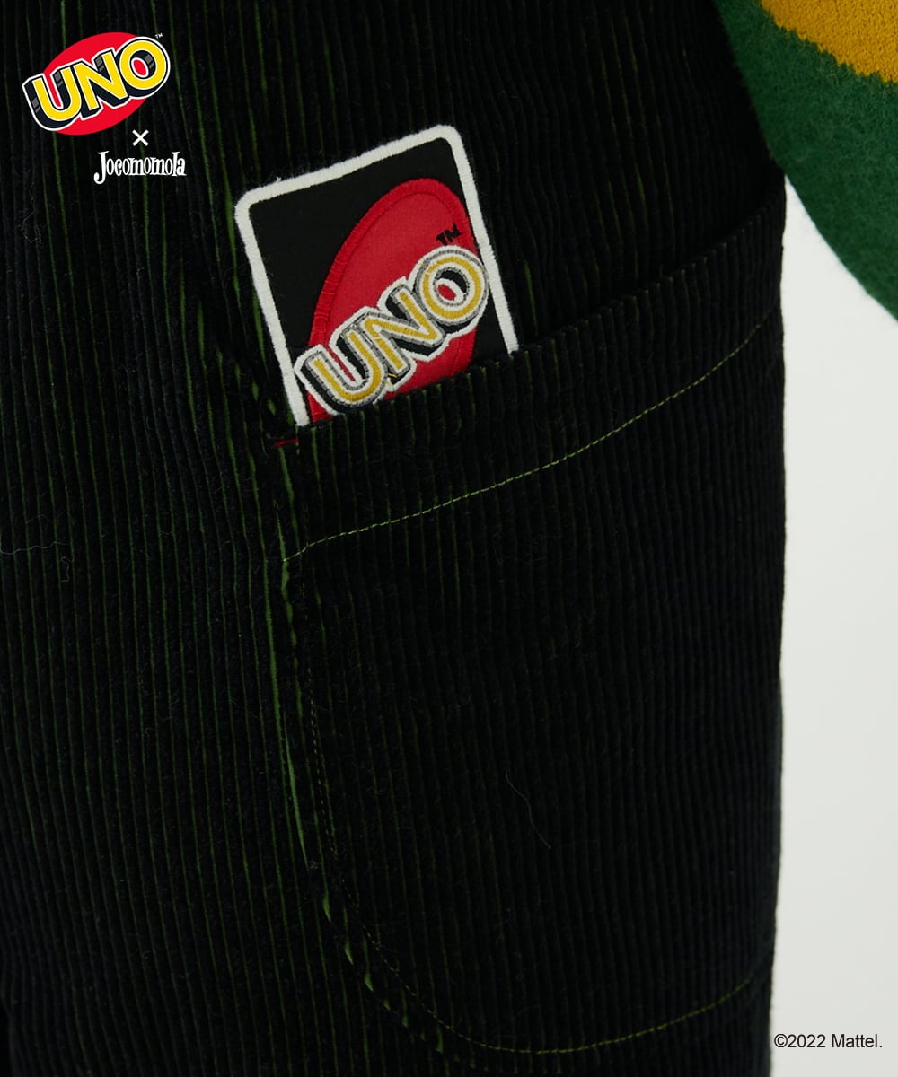 GJEAS71240 Jocomomola(ホコモモラ) UNO™×Jocomomola コーデュロイオーバーオール ブラック