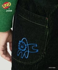 GJEAS71240 Jocomomola(ホコモモラ) UNO™×Jocomomola コーデュロイオーバーオール ブラック