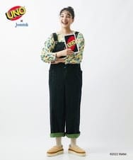 GJEAS71240 Jocomomola(ホコモモラ) UNO™×Jocomomola コーデュロイオーバーオール ブラック