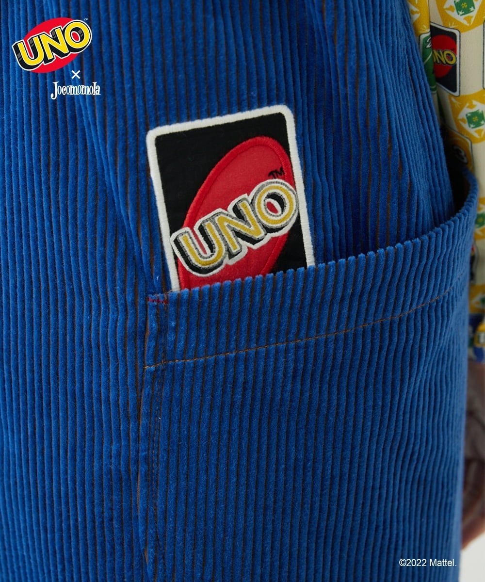 GJEAS71240 Jocomomola(ホコモモラ) UNO™×Jocomomola コーデュロイオーバーオール ブラック