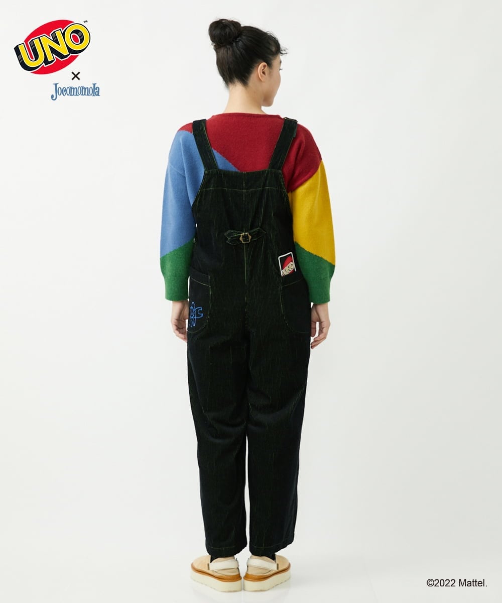 GJEAS71240 Jocomomola(ホコモモラ) UNO™×Jocomomola コーデュロイオーバーオール ブラック