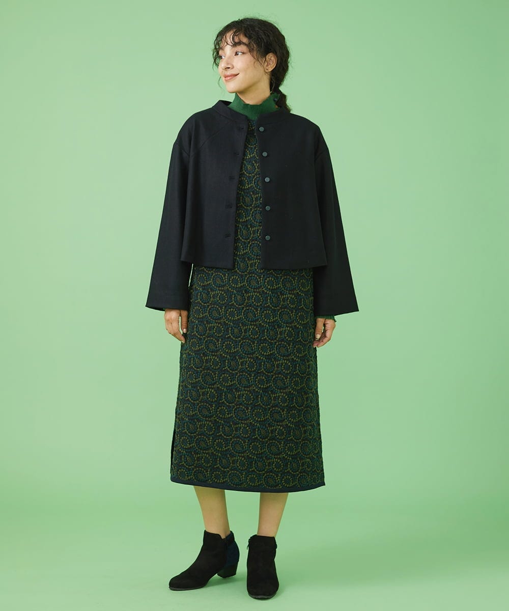 GJEAV50350 Jocomomola(ホコモモラ) Huella 刺繍ワンピース ライトブラウン