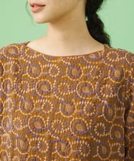 GJEAV50350 Jocomomola(ホコモモラ) Huella 刺繍ワンピース ライトブラウン